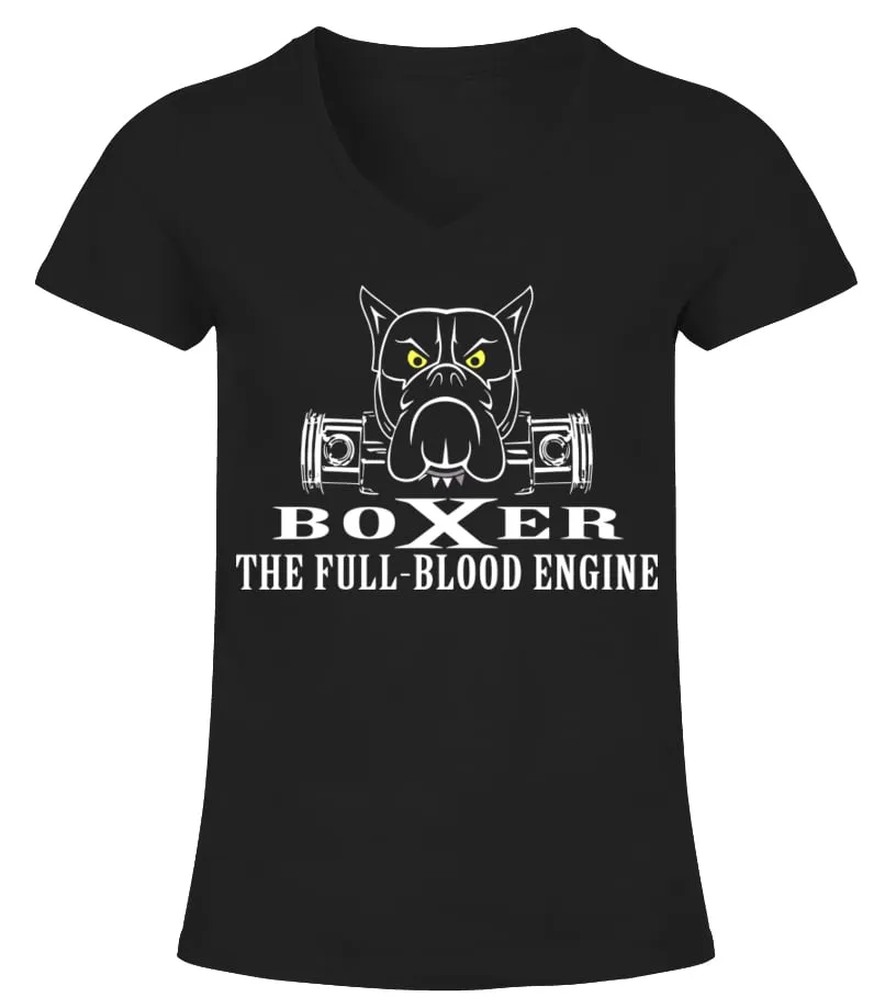 002.BKBOXER ENGINE 911 TURBO FANS CAMISETA CUELLO PICO MUJER