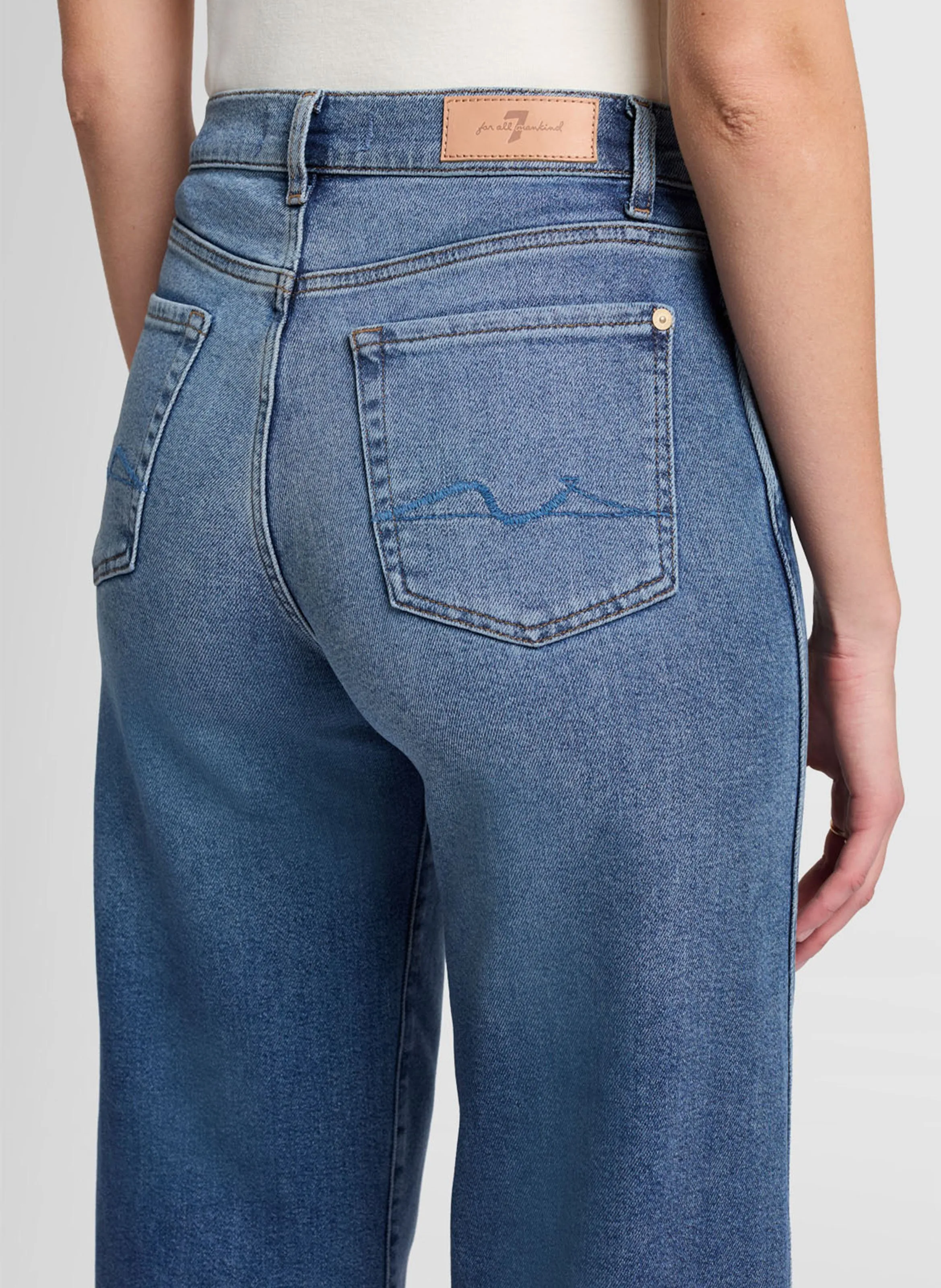 7 FOR ALL MANKIND LOTTA  VAQUERO FLARE DE TALLE ALTO DE MEZCLA DE ALGODóN EN AZUL
