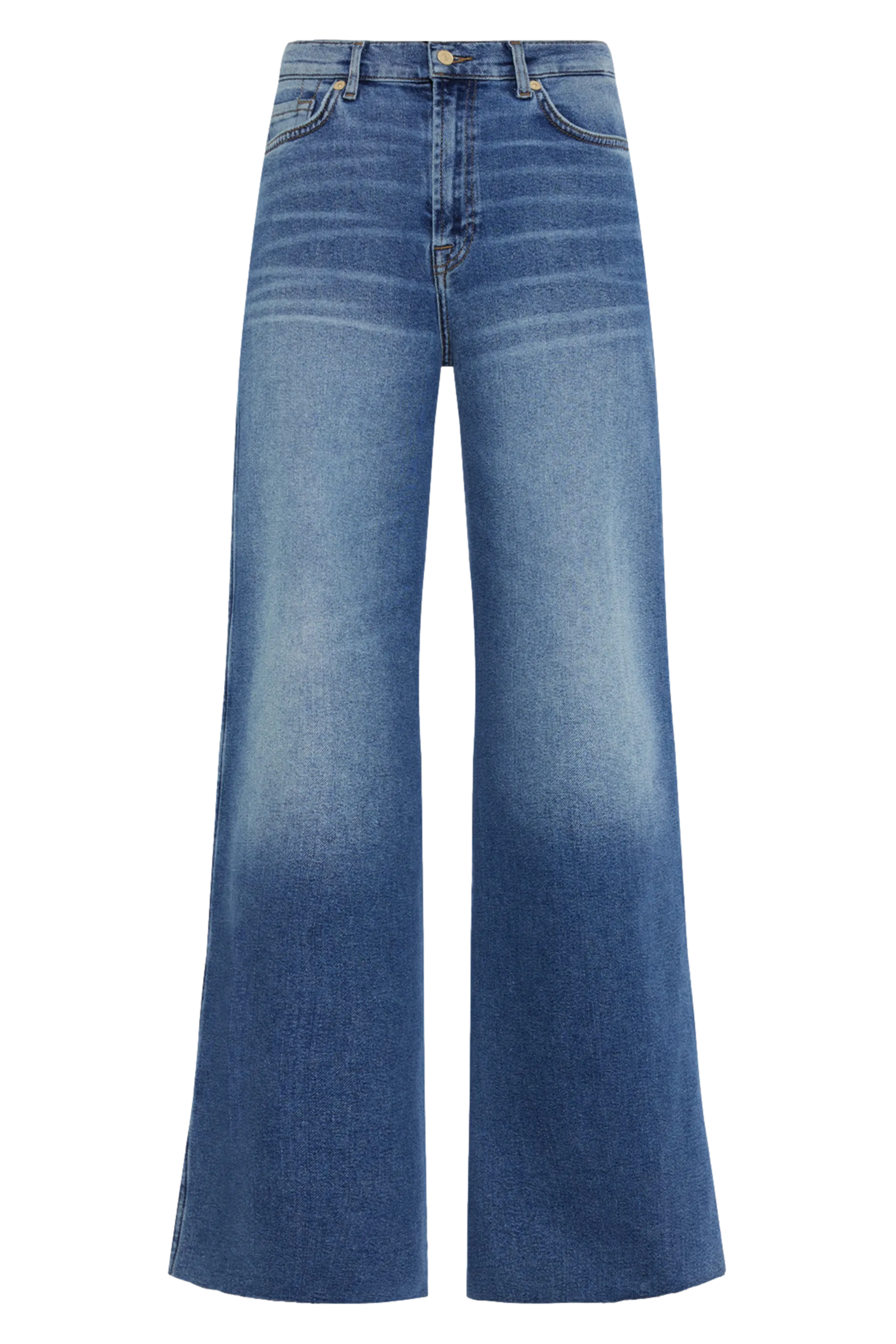 7 FOR ALL MANKIND LOTTA  VAQUERO FLARE DE TALLE ALTO DE MEZCLA DE ALGODóN EN AZUL