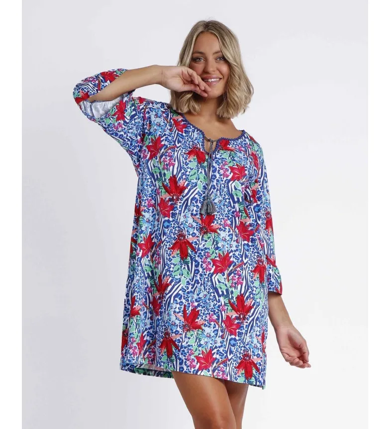 ADMAS VESTIDO SUMMER JUNGLE AZUL