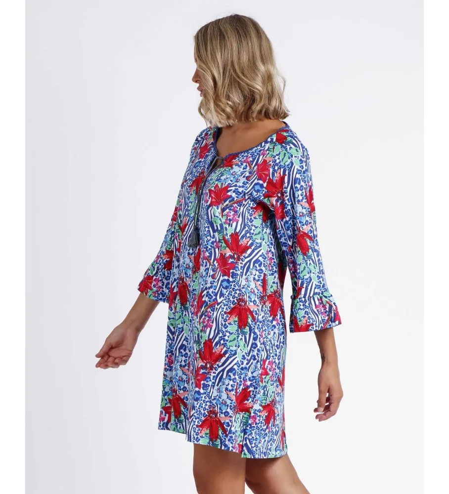 ADMAS VESTIDO SUMMER JUNGLE AZUL