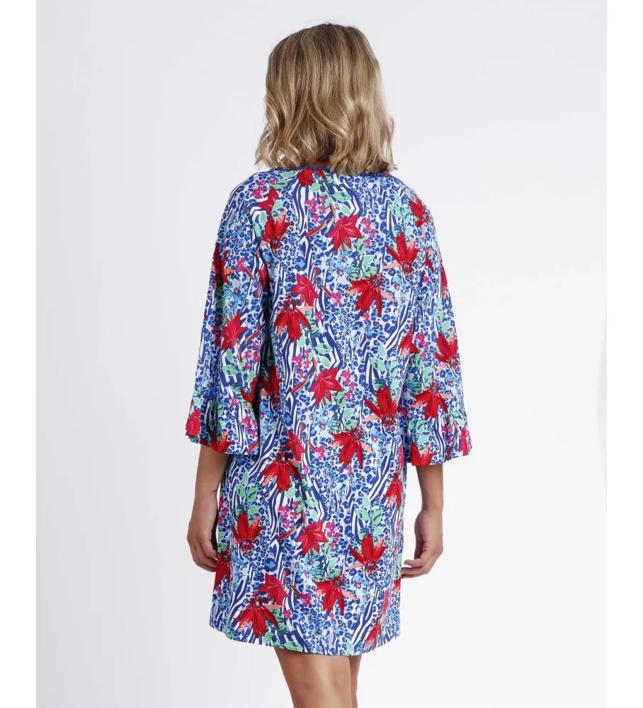 ADMAS VESTIDO SUMMER JUNGLE AZUL