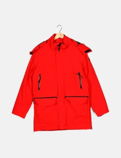 Aigle Anorak acolchado rojo