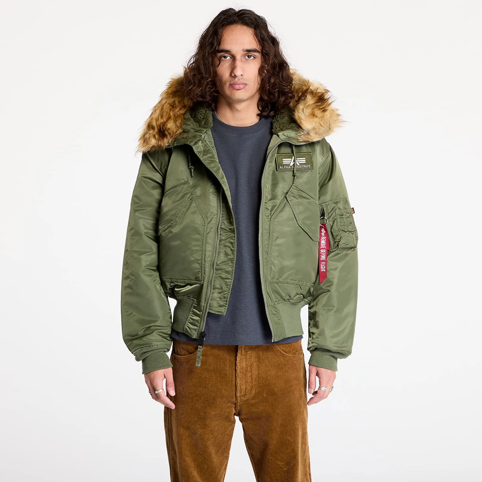 ALPHA INDUSTRIES JACKET 45P HOODED SAGEGREEN