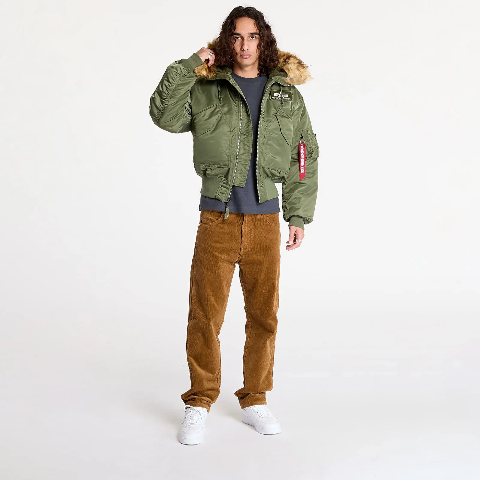 ALPHA INDUSTRIES JACKET 45P HOODED SAGEGREEN