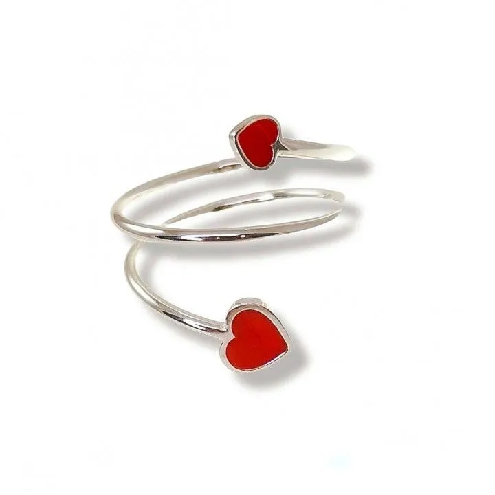 Anillo Plata Corazones Esmalte