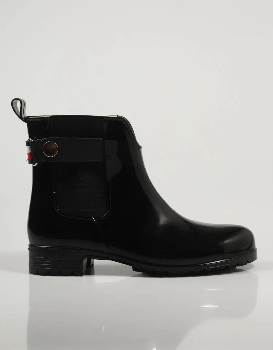  ankle boots TOMMY HILFIGER Ankle Rainboot With Metal Detail en Black 79937