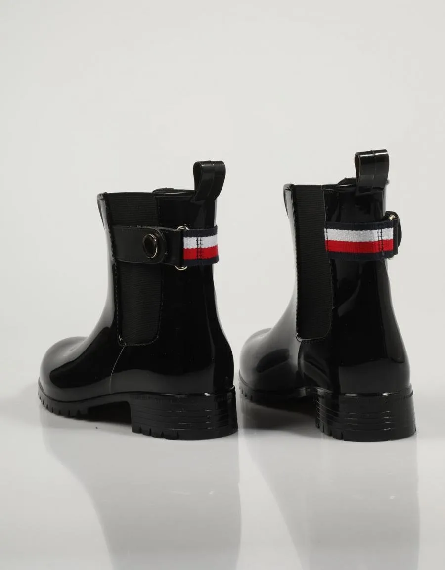  ankle boots TOMMY HILFIGER Ankle Rainboot With Metal Detail en Black 79937