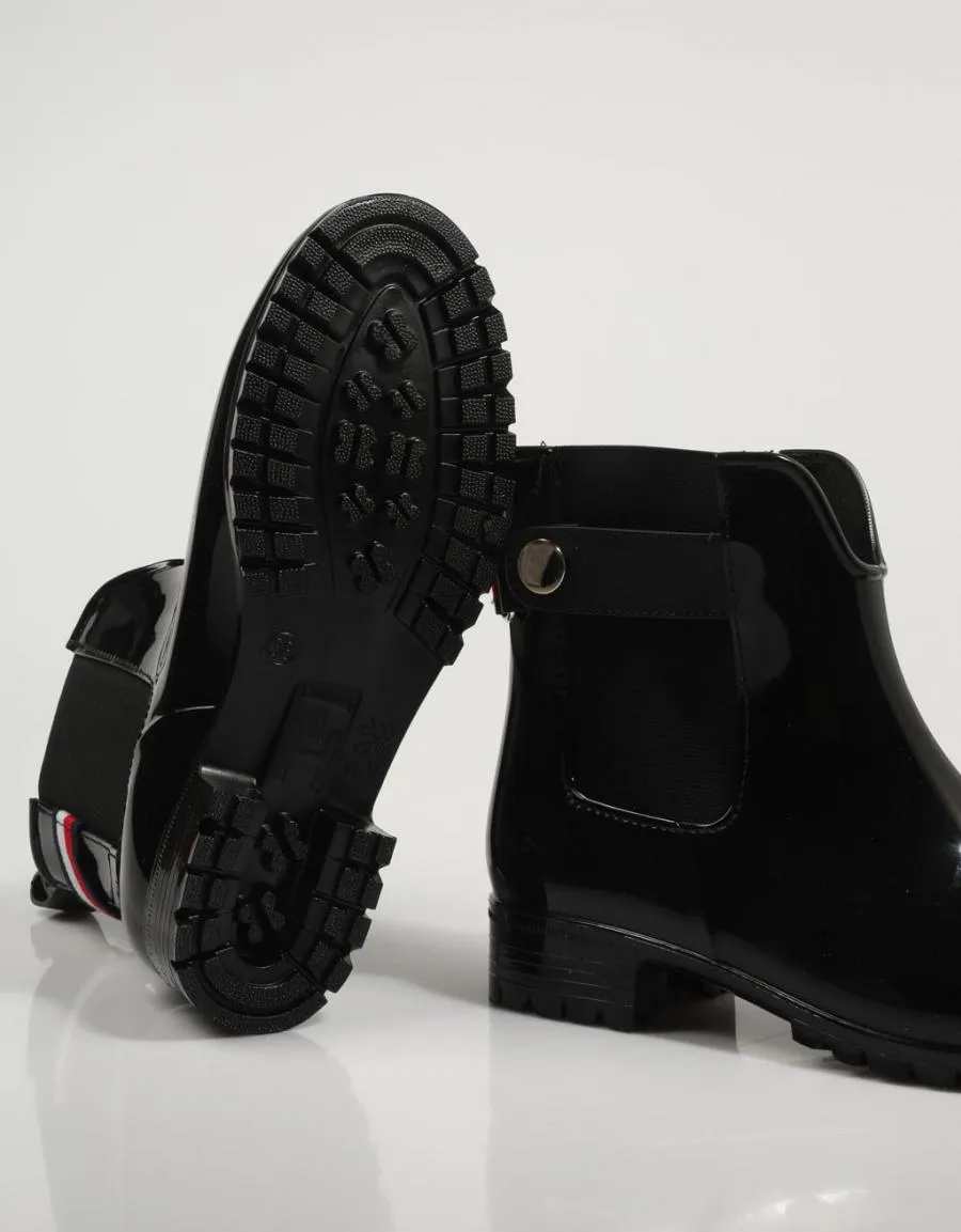  ankle boots TOMMY HILFIGER Ankle Rainboot With Metal Detail en Black 79937