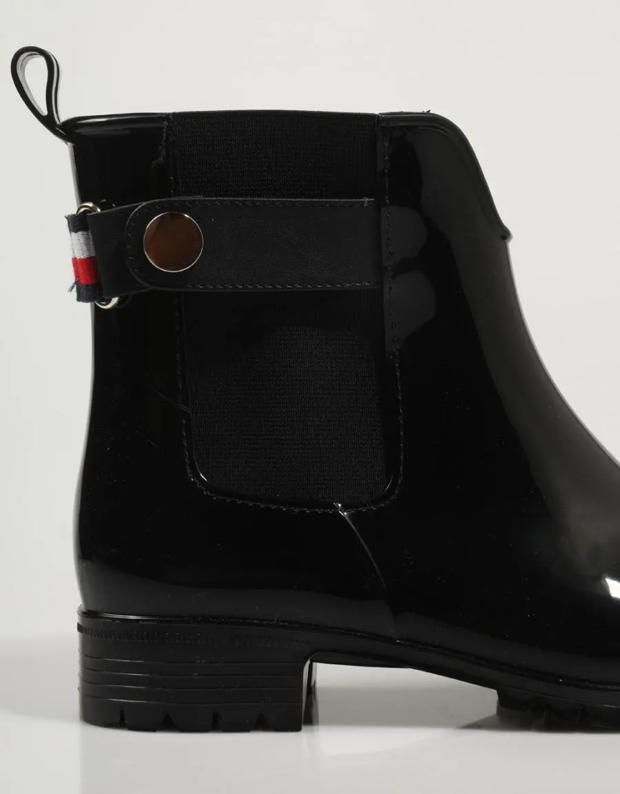 ankle boots TOMMY HILFIGER Ankle Rainboot With Metal Detail en Black 79937