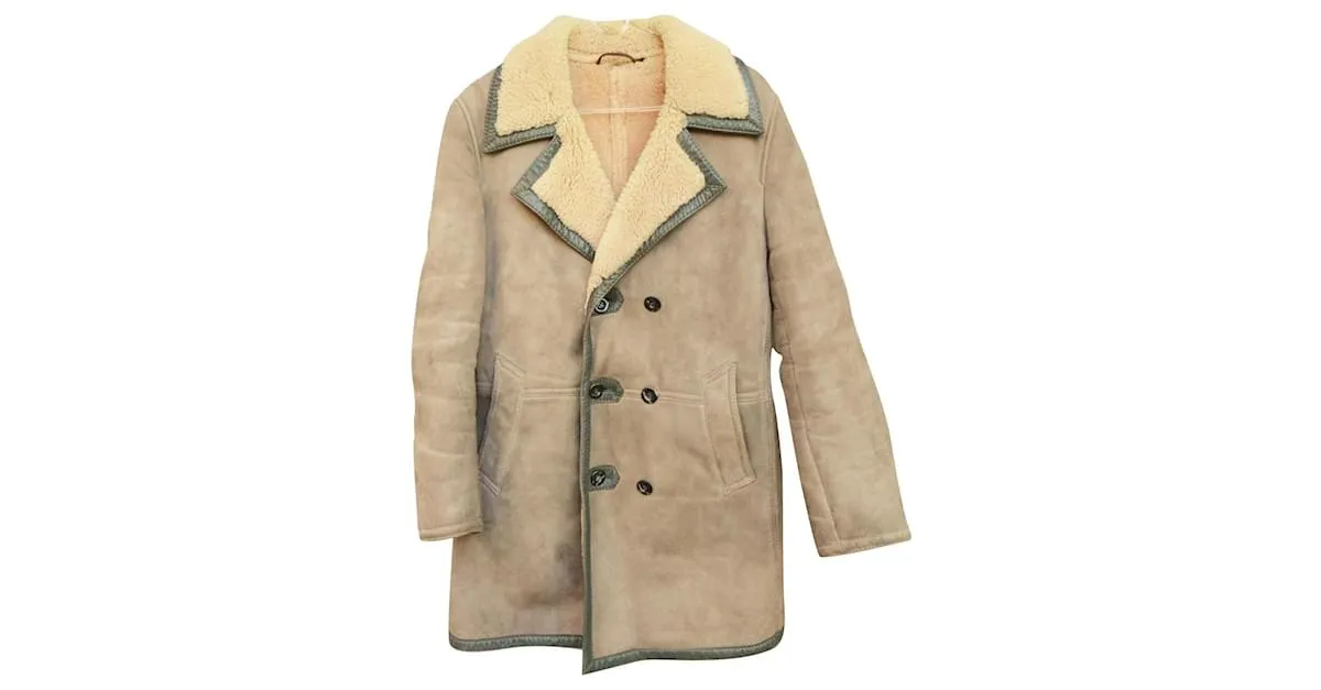 Autre Marque chaquetón de borrego talla S Beige 