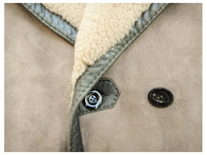 Autre Marque chaquetón de borrego talla S Beige 