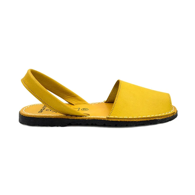 AVARCAS MENORQUINAS MUJER PIEL PLANTA AL TONO 2010S AMARILLO, DE C. ORTUñO
