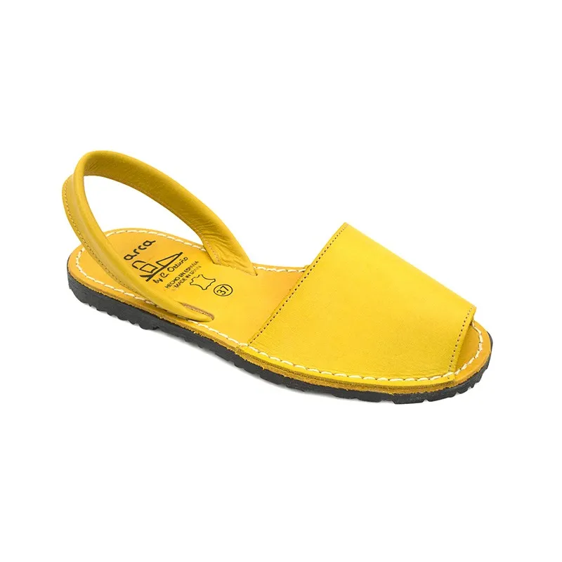 AVARCAS MENORQUINAS MUJER PIEL PLANTA AL TONO 2010S AMARILLO, DE C. ORTUñO