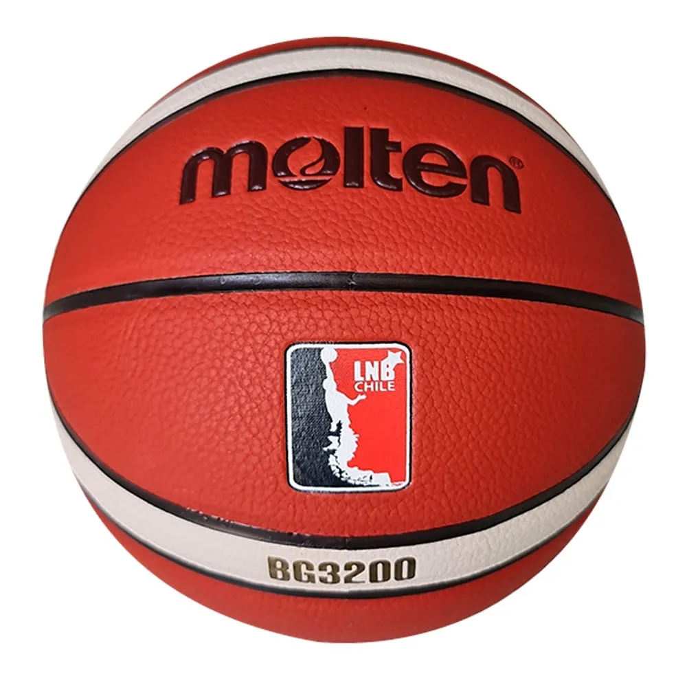 Balón Básquetbol Molten BG3200 LNB Logo N°7 Naranjo/Blanco/Negro