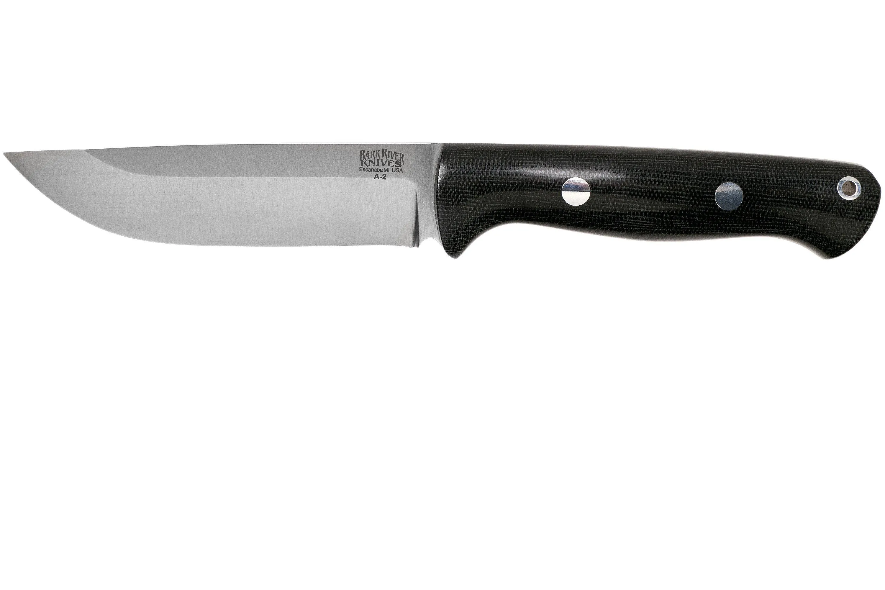 Bark River Bravo 1.2 A2 Black Canvas Micarta Rampless cuchillo de exterior
