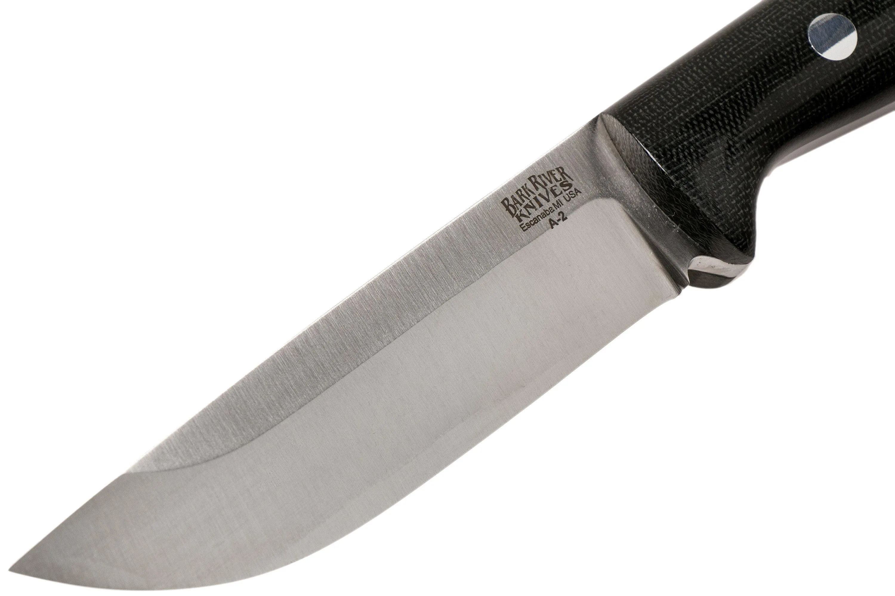 Bark River Bravo 1.2 A2 Black Canvas Micarta Rampless cuchillo de exterior