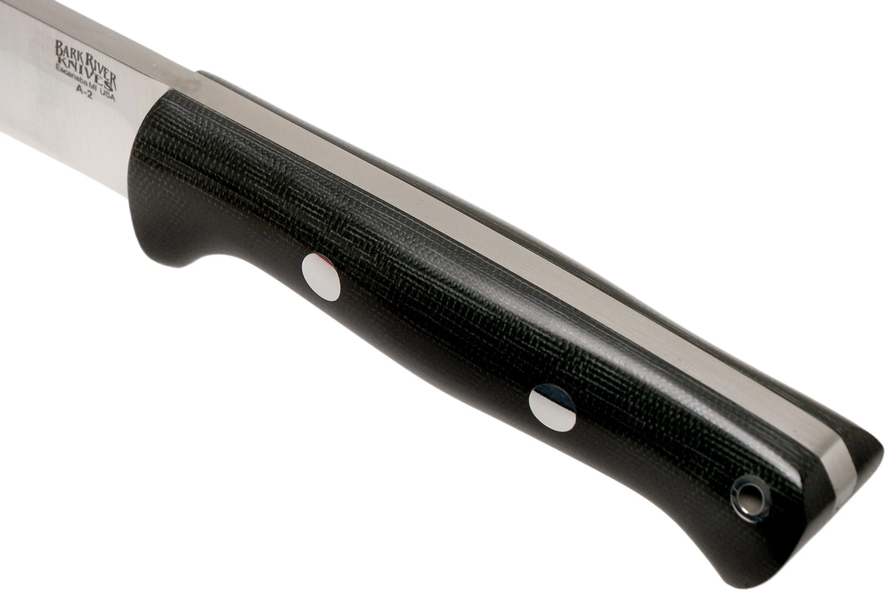Bark River Bravo 1.2 A2 Black Canvas Micarta Rampless cuchillo de exterior