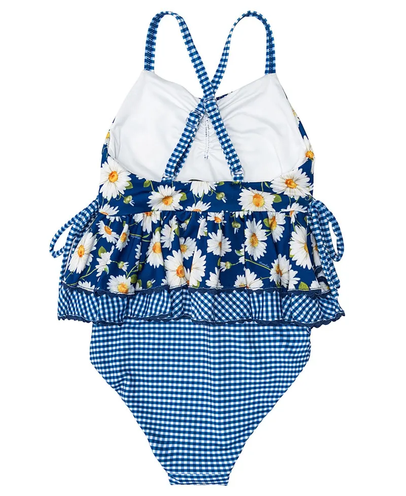 Bañador Niña MONNALISA Azul Margaritas