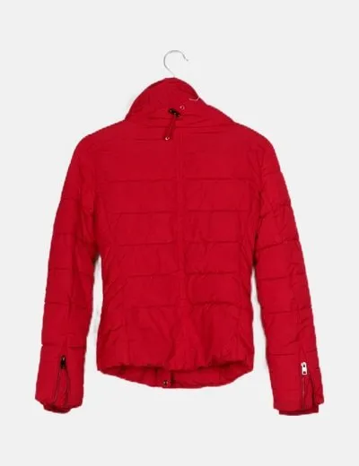 Bershka Anorak acolchado rojo