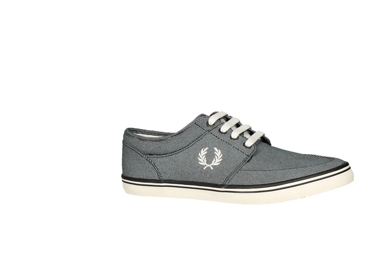 Blucher Bordon Lona Rayas Finas Azul Laurel Blanco