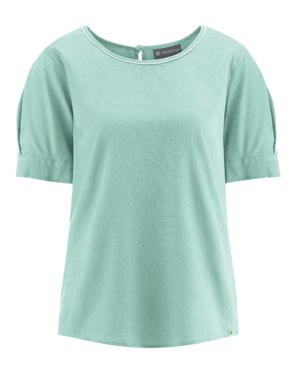 Blusa manga abullonada ecológica para mujer