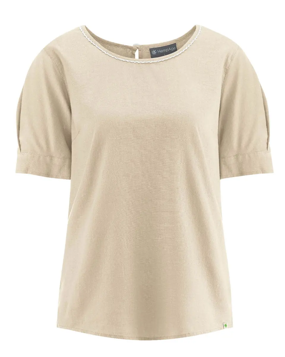 Blusa manga abullonada ecológica para mujer