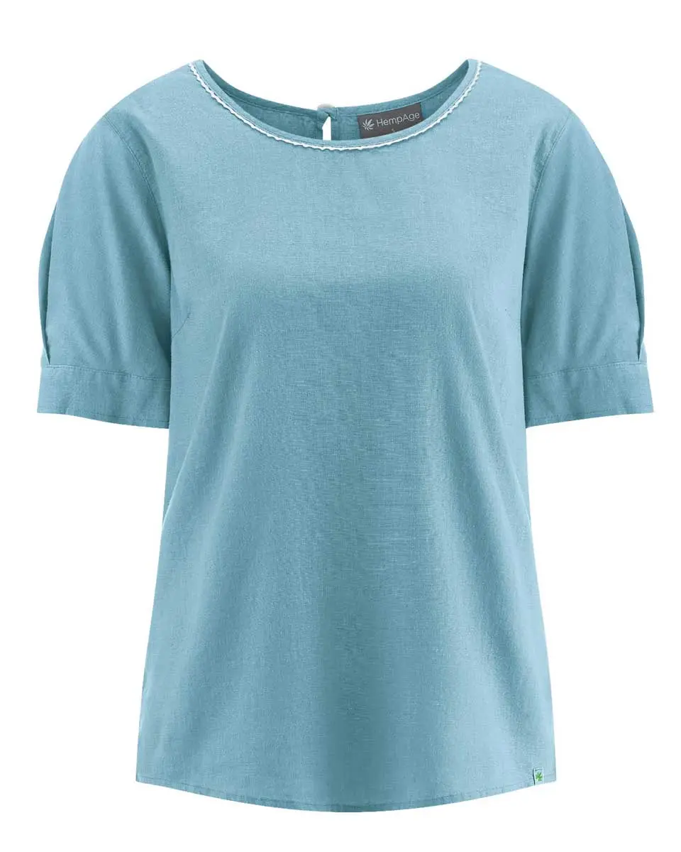 Blusa manga abullonada ecológica para mujer