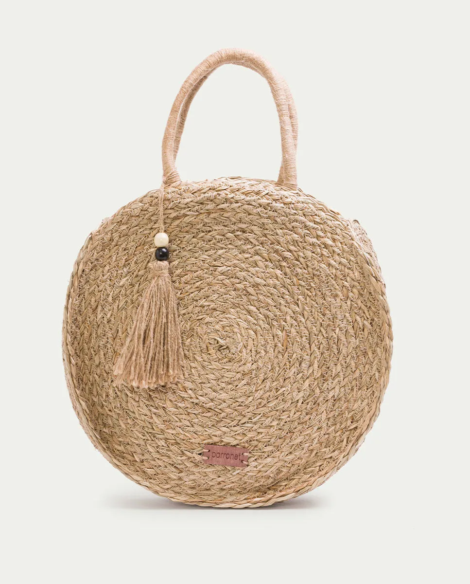 BOLSO REDONDO RAFIA NATURAL PINETS