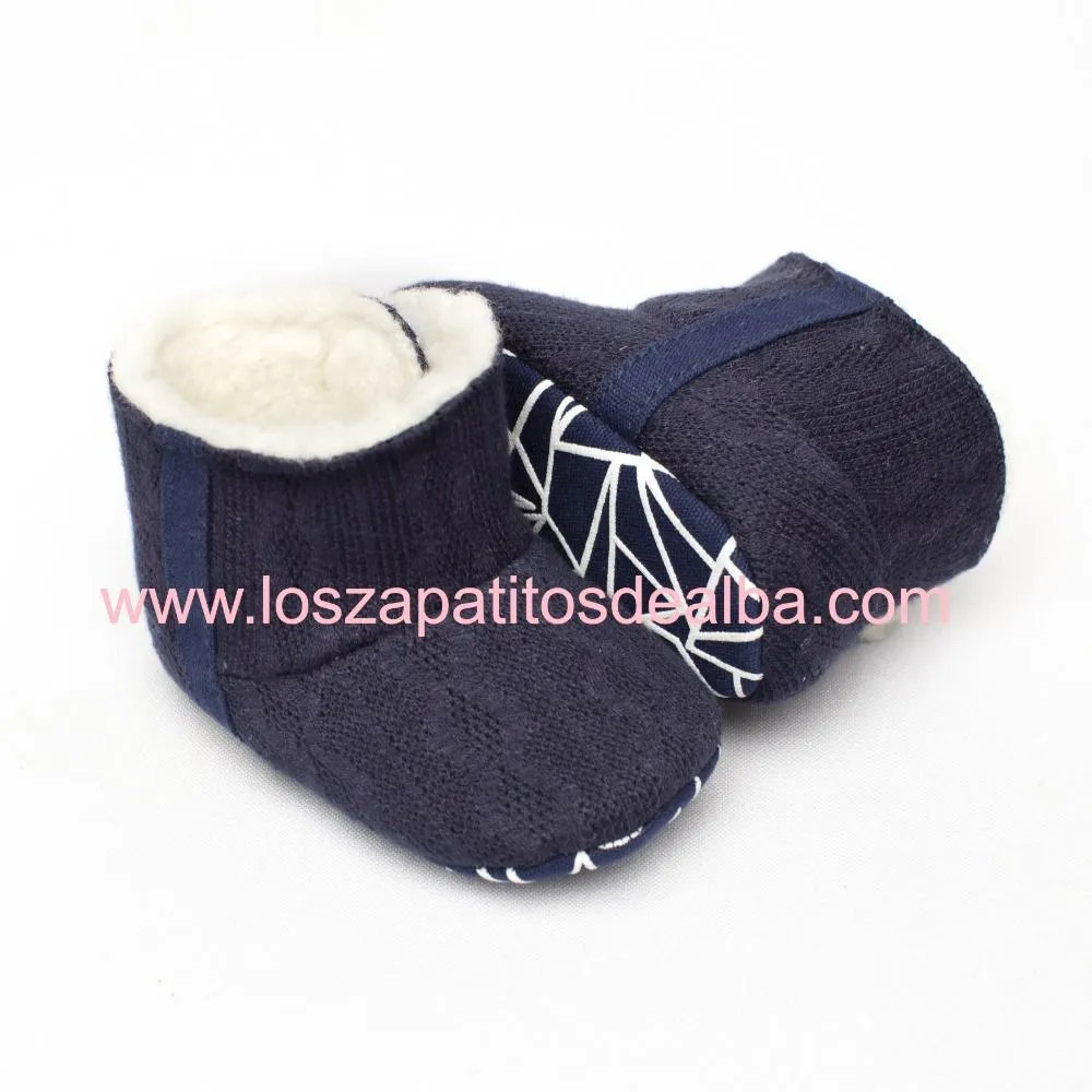 Botas Bebés Azul Marino Sin Suela Modelo Nancy