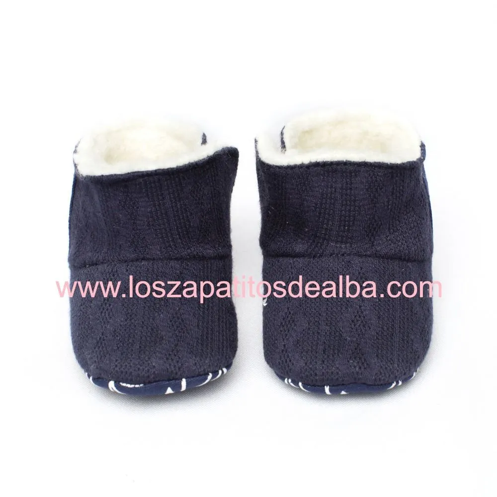 Botas Bebés Azul Marino Sin Suela Modelo Nancy