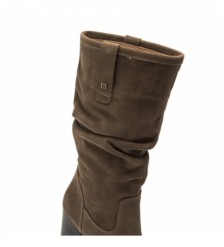 BOTAS DE PIEL UMA MARRóN ALTURA TACóN 8CM