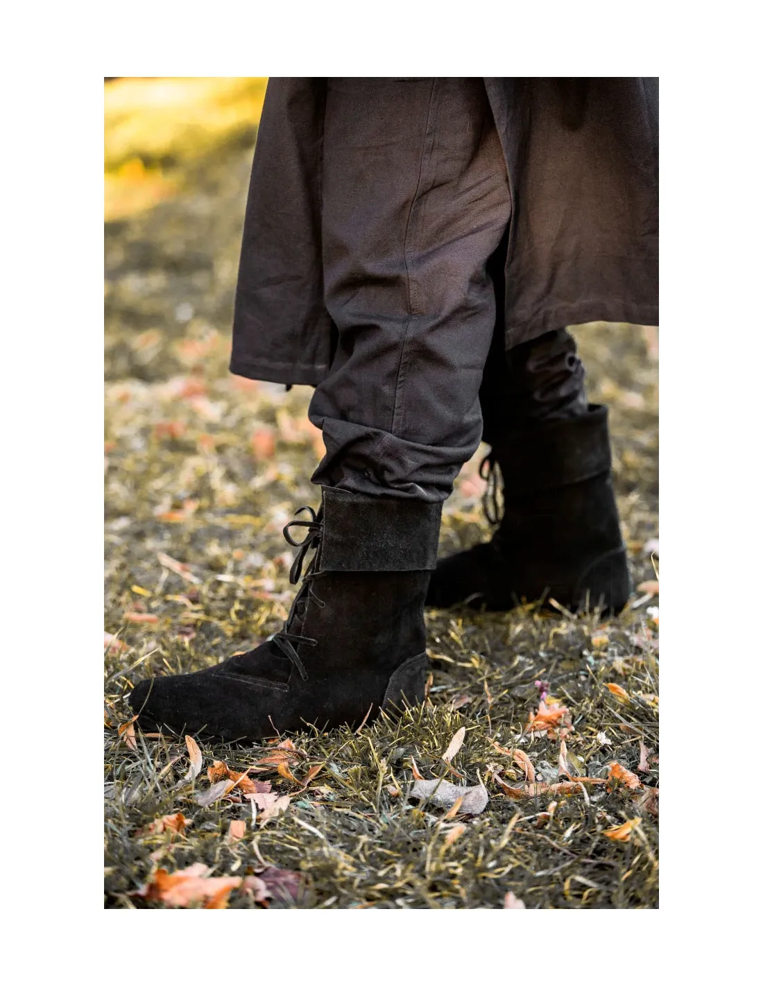 Botas medievales Aurin con puño, negro