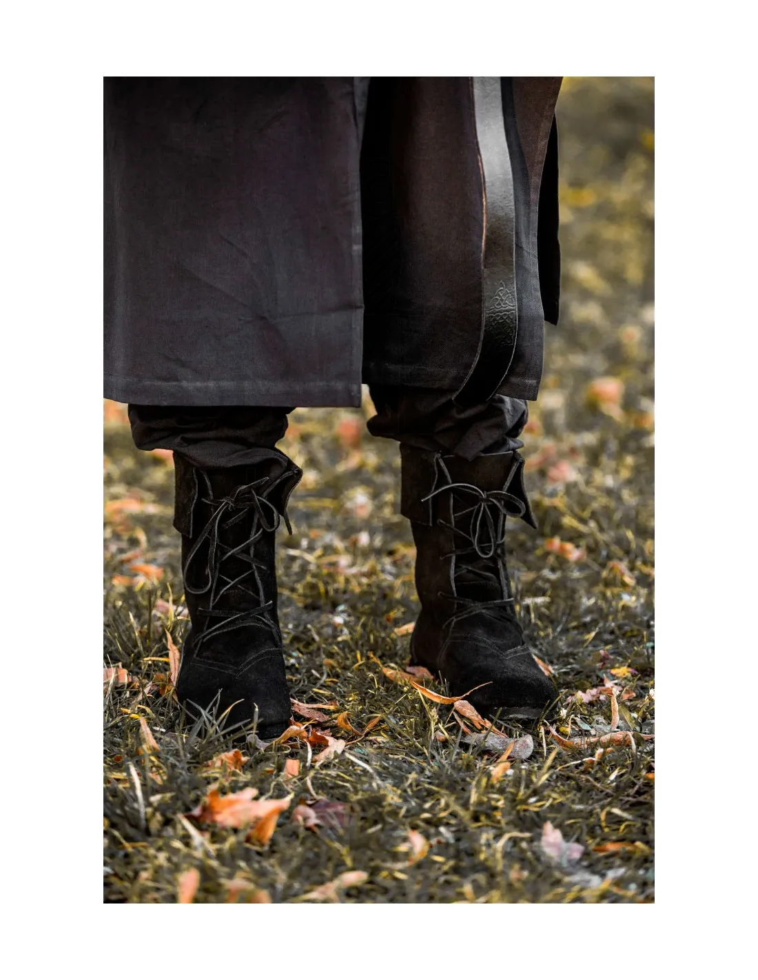 Botas medievales Aurin con puño, negro