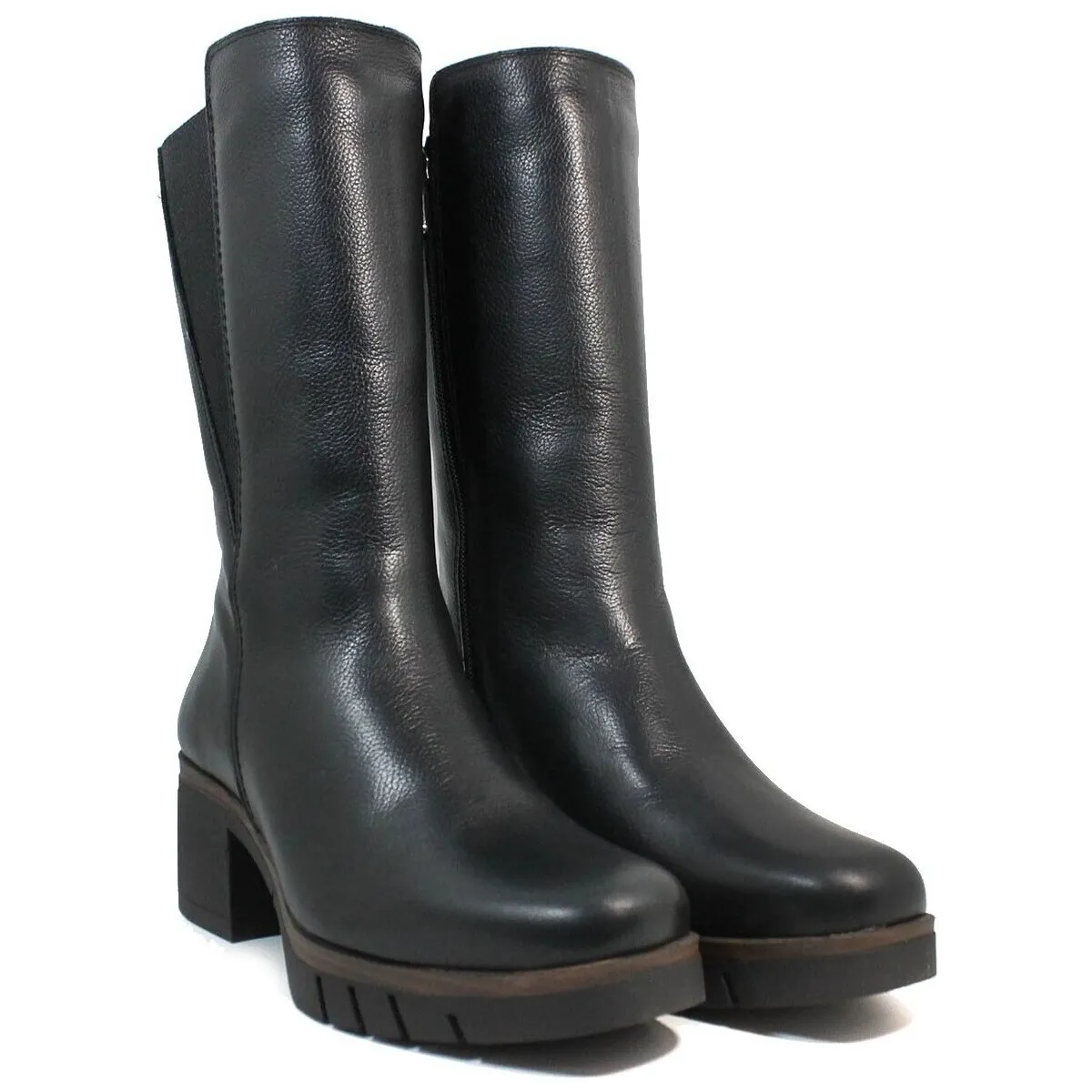 BOTAS MUJER TACÓN MEDIO 111138 NEGRO