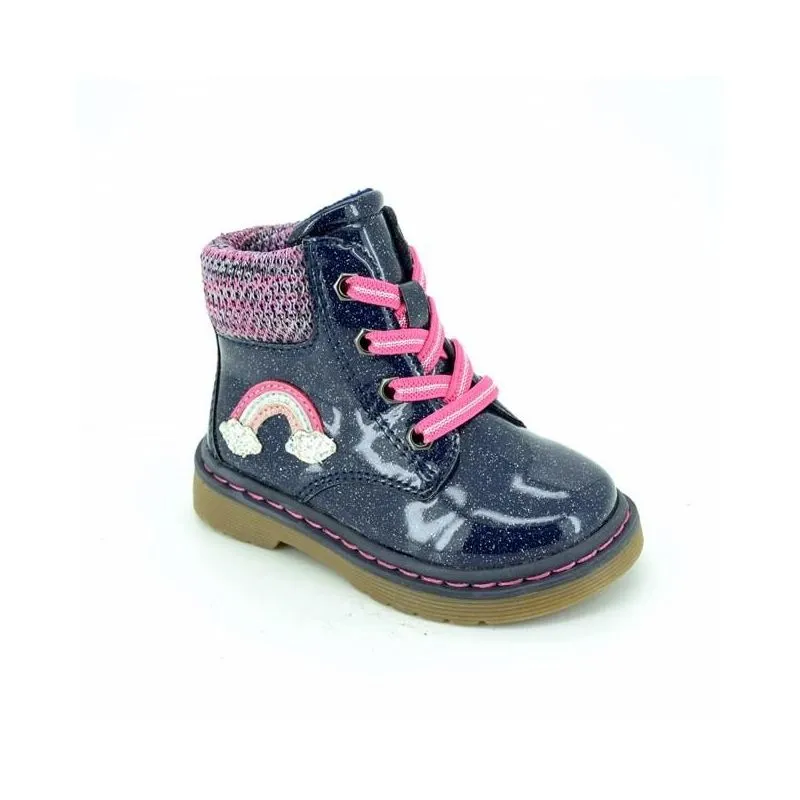 Botas niña militares acharoladas