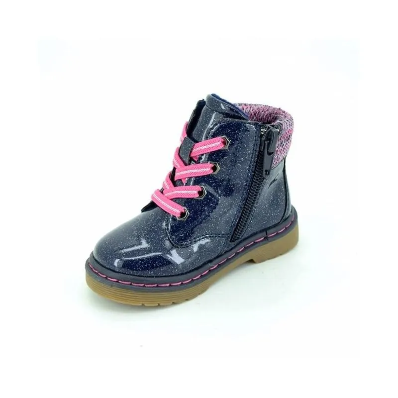 Botas niña militares acharoladas