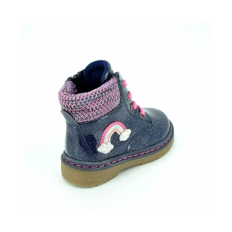 Botas niña militares acharoladas