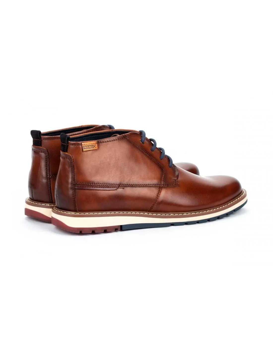 BOTIN CORDONES BLUE CUERO
