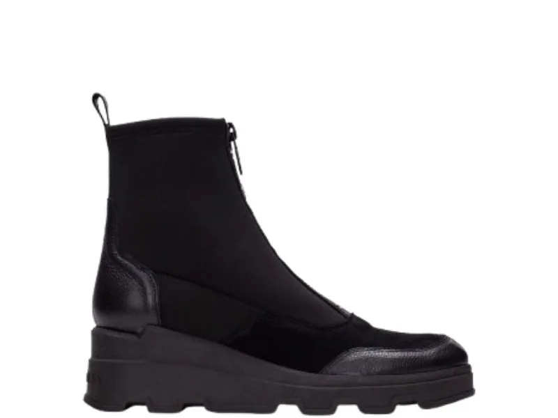 BOTIN DE CUÑA CON CREMALLERA FLORENCIA HISPANITAS EN COLOR NEGRO HI243711
