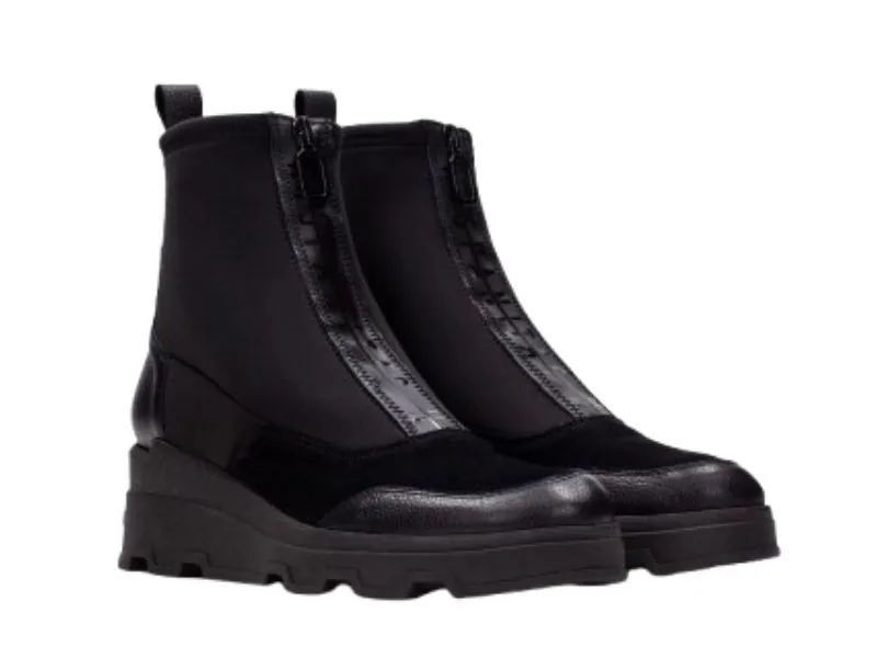 BOTIN DE CUÑA CON CREMALLERA FLORENCIA HISPANITAS EN COLOR NEGRO HI243711
