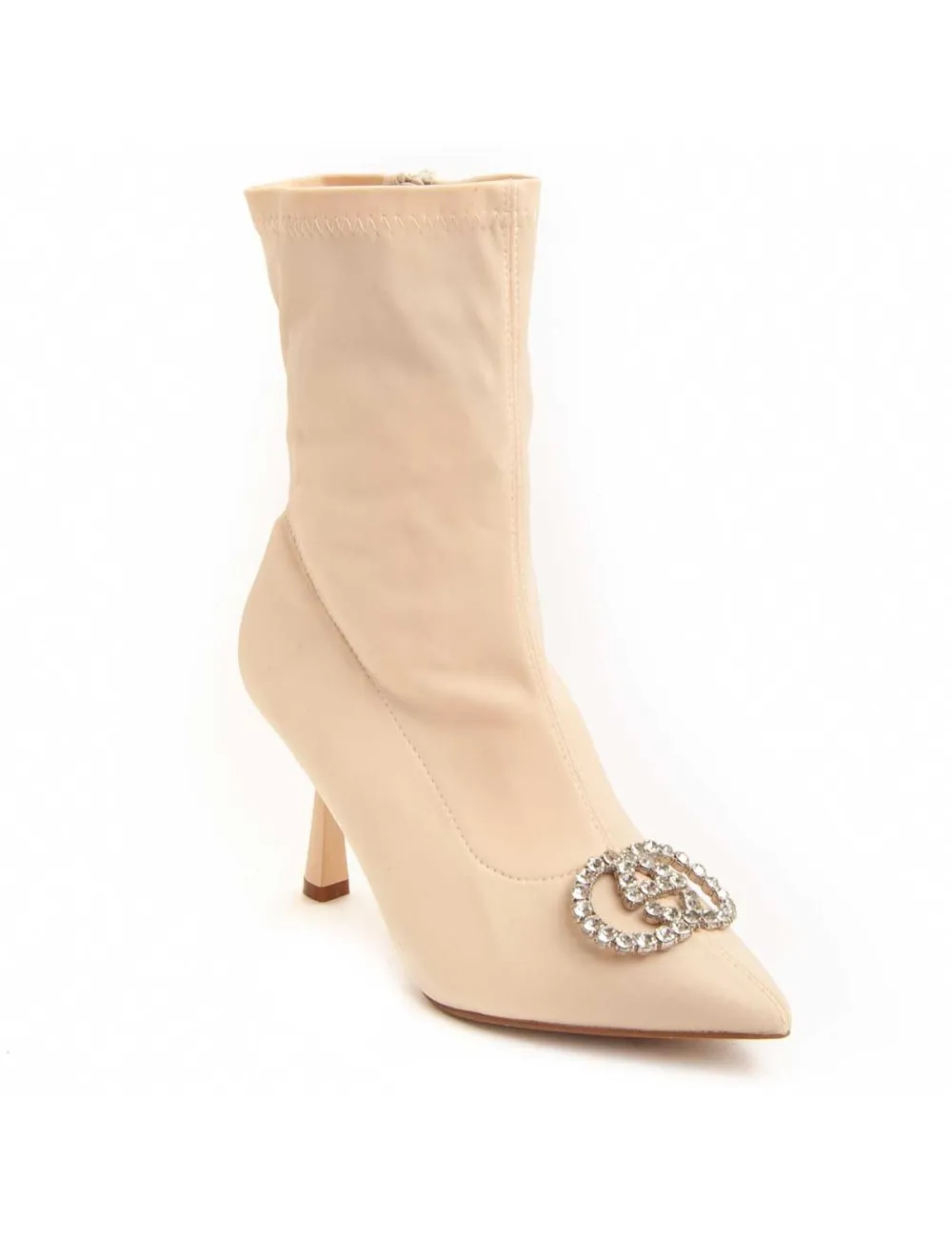 Botín De Tacón Para Mujer.  Montevita  Bottivita47  94034 Beige