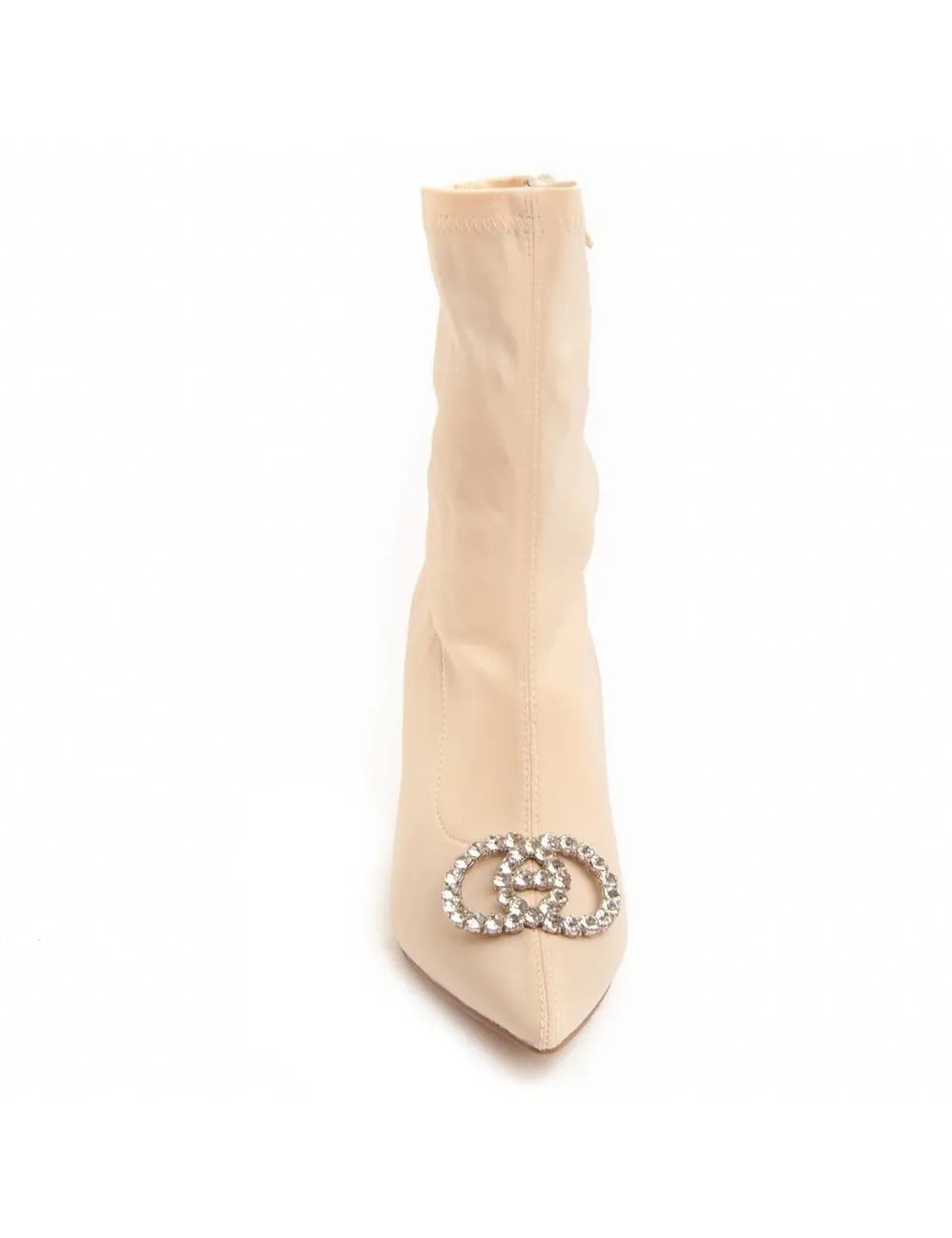 Botín De Tacón Para Mujer.  Montevita  Bottivita47  94034 Beige