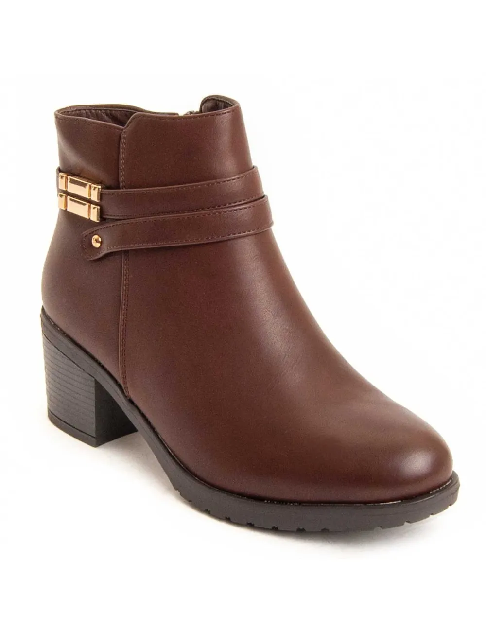 Botín De Tacón Para Mujer.  Montevita  Bottivita61  95813 Marrón