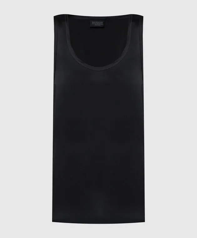 Brunello Cucinelli Black silk top