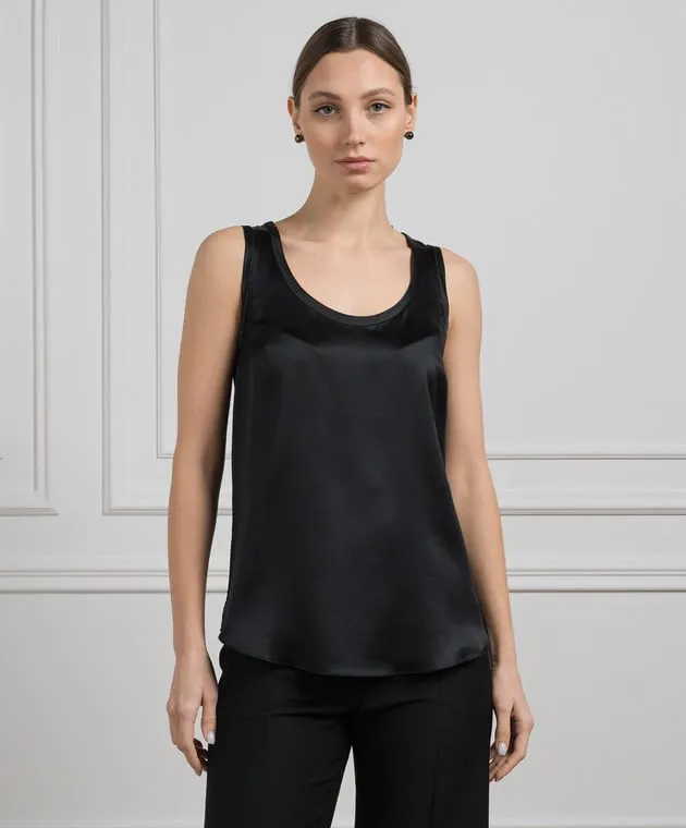 Brunello Cucinelli Black silk top