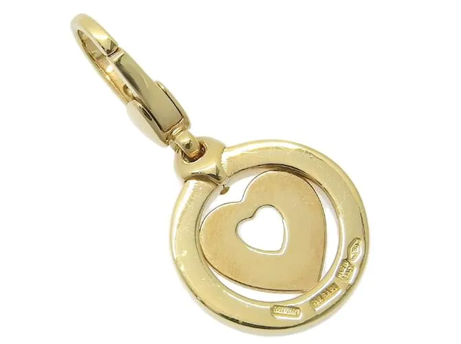 Bulgari Colgante Charm Corazón Tondo Bvlgari Beige Dorado 