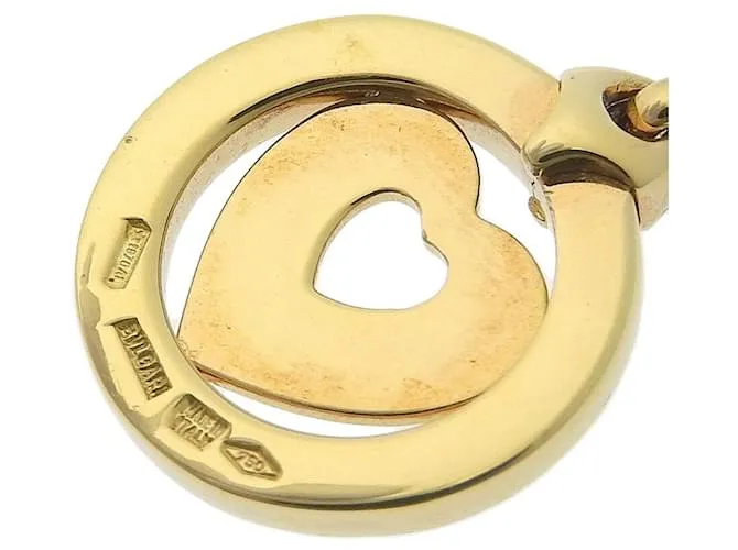 Bulgari Colgante Charm Corazón Tondo Bvlgari Beige Dorado 