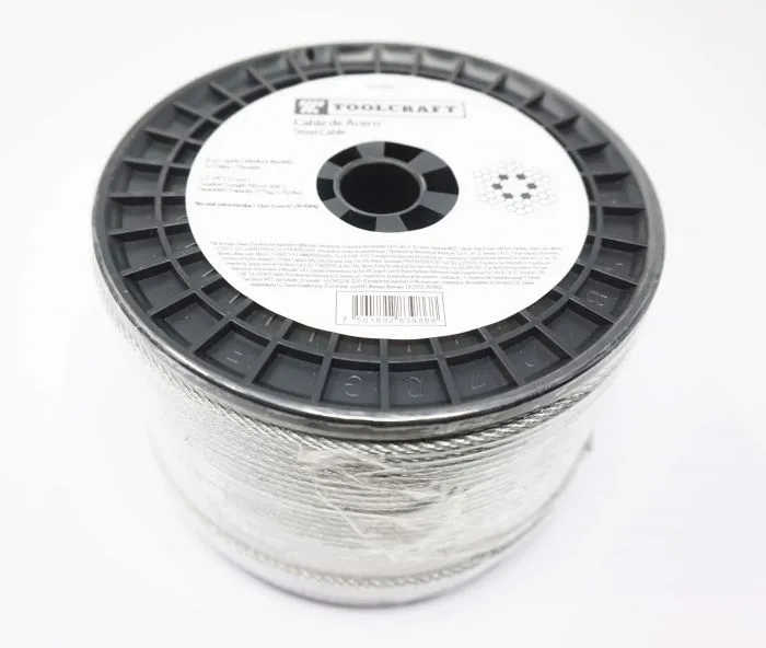 Cable de acero cubierto PVC 1/8X3/16 Pulg 75M TC0992 Toolcraft
