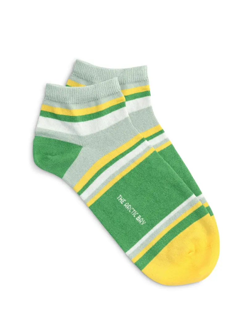 Calcetines cortos verde amarillo orgánicos